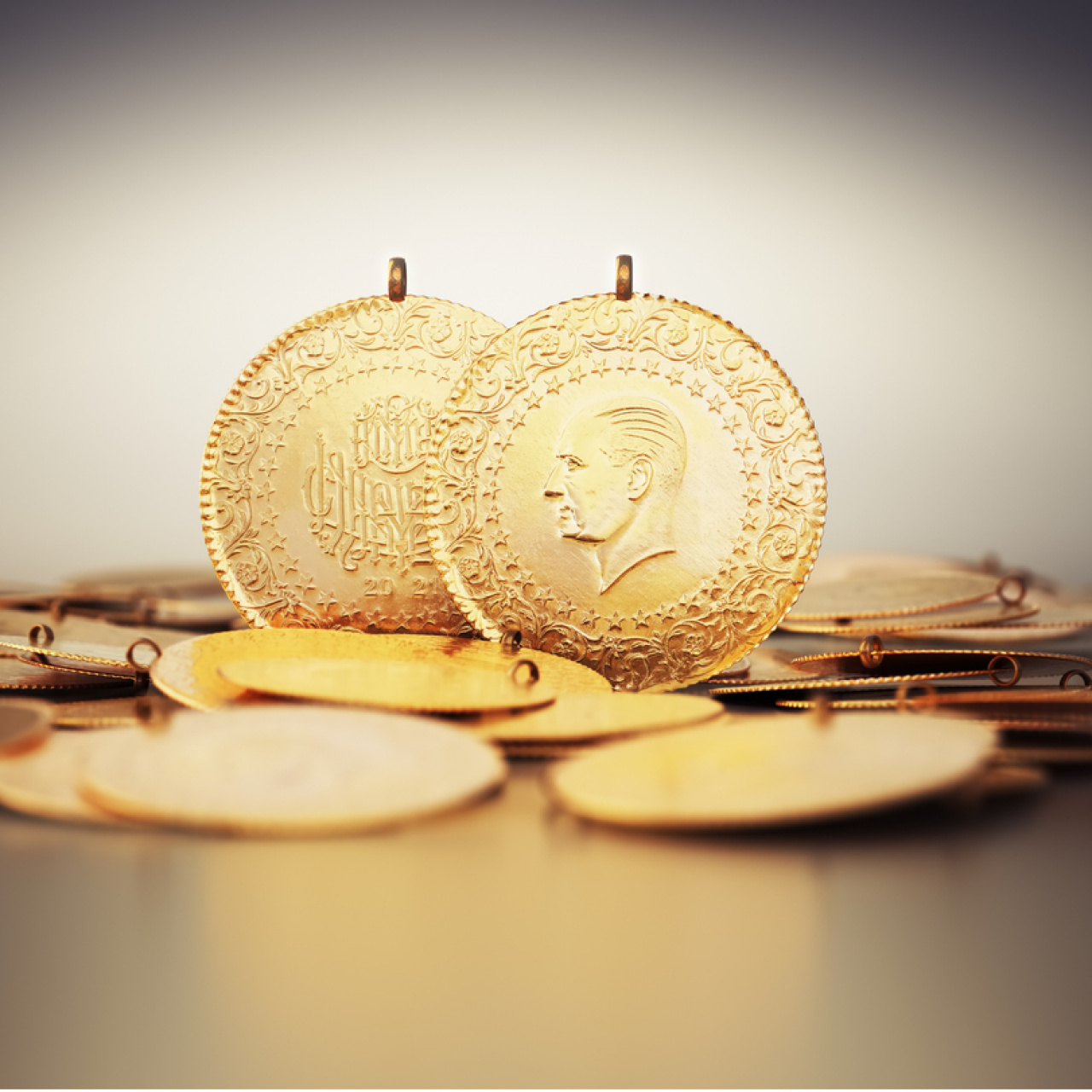 Altında ibre yukarı yönlü