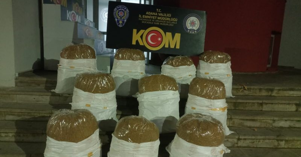 Adana'da 1 ton kaçak tütün ele geçirildi