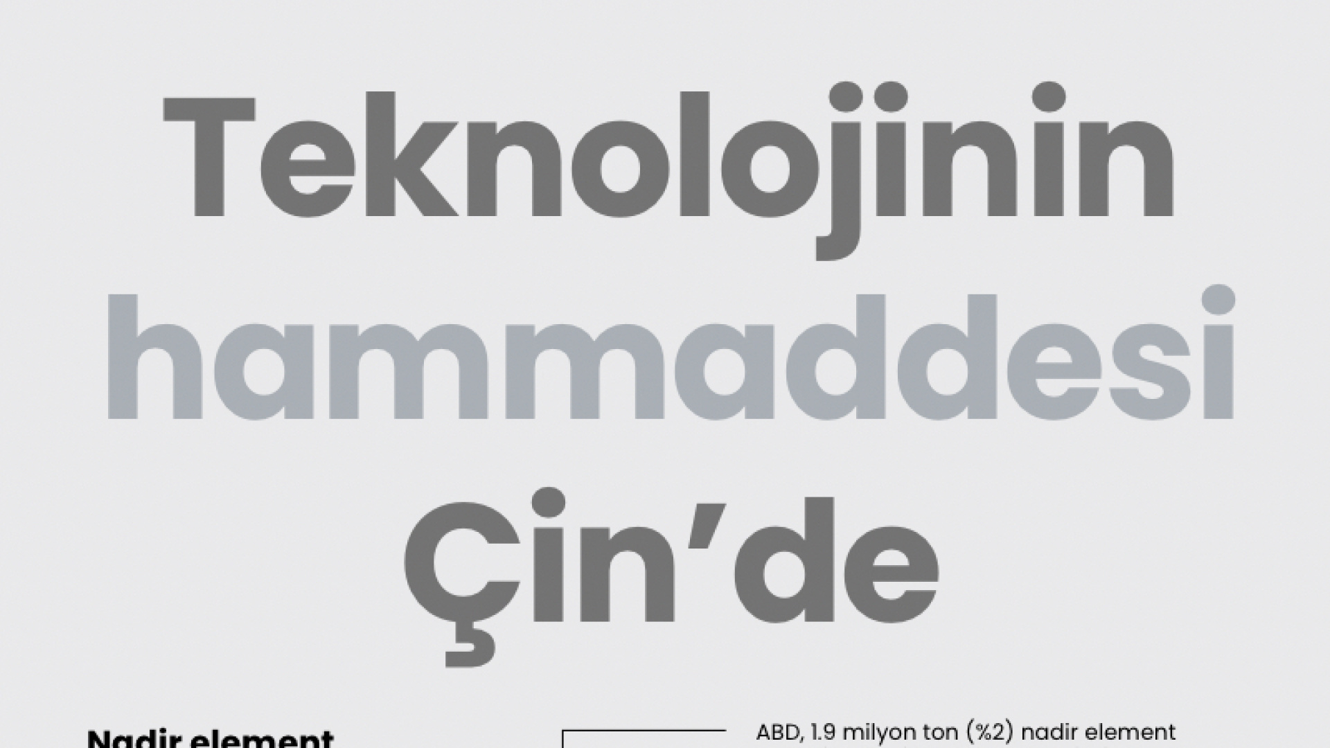 Teknolojinin Temel Hammaddesi: Nadir Element Rezervlerinde Çin Liderliği