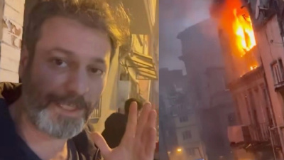 Ünlü oyuncu yangından son anda kurtuldu