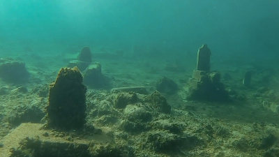 Su altındaki 2 bin 400 yıllık tarih görüntülendi