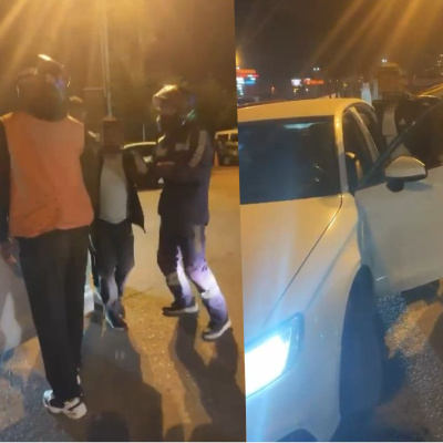 Kuryeyi darp edip ayağını ezdi!