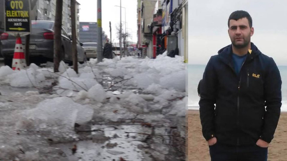 Çatıdan düşen buz sarkıtı can aldı