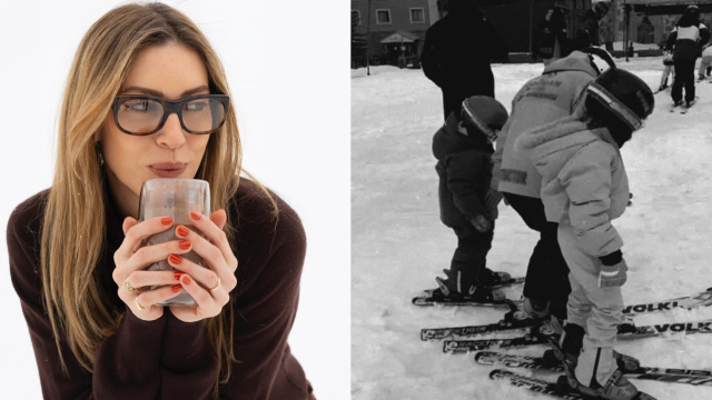 Anne ve kızları kış tatilinde