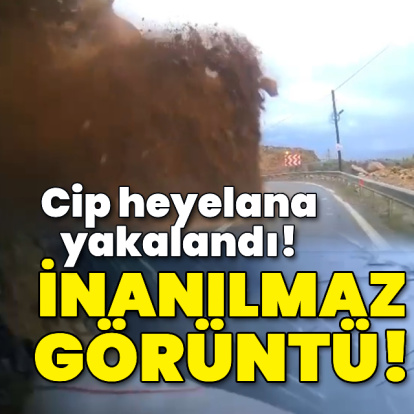 İnanılmaz görüntü! Cip heyelana yakalandı!