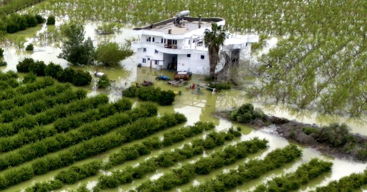 Mersin Tarsus'tasağanağın sonunda tarım arazileri sualtında
