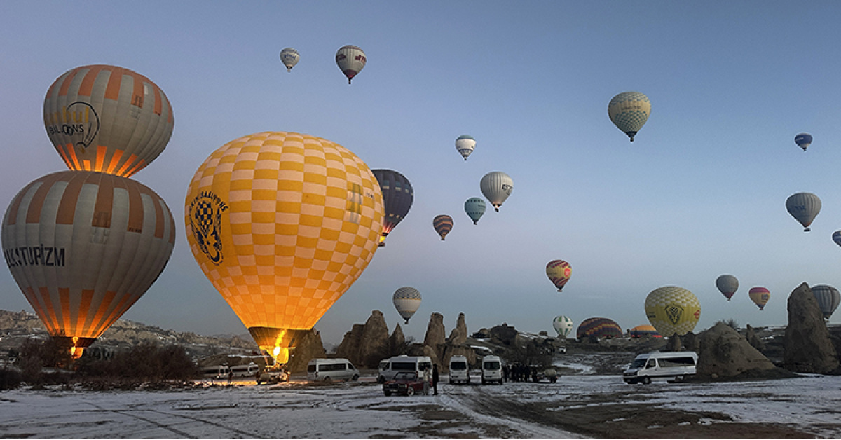 Kapadokya'da Ramazan Bayramı boyunca binlerce turist
