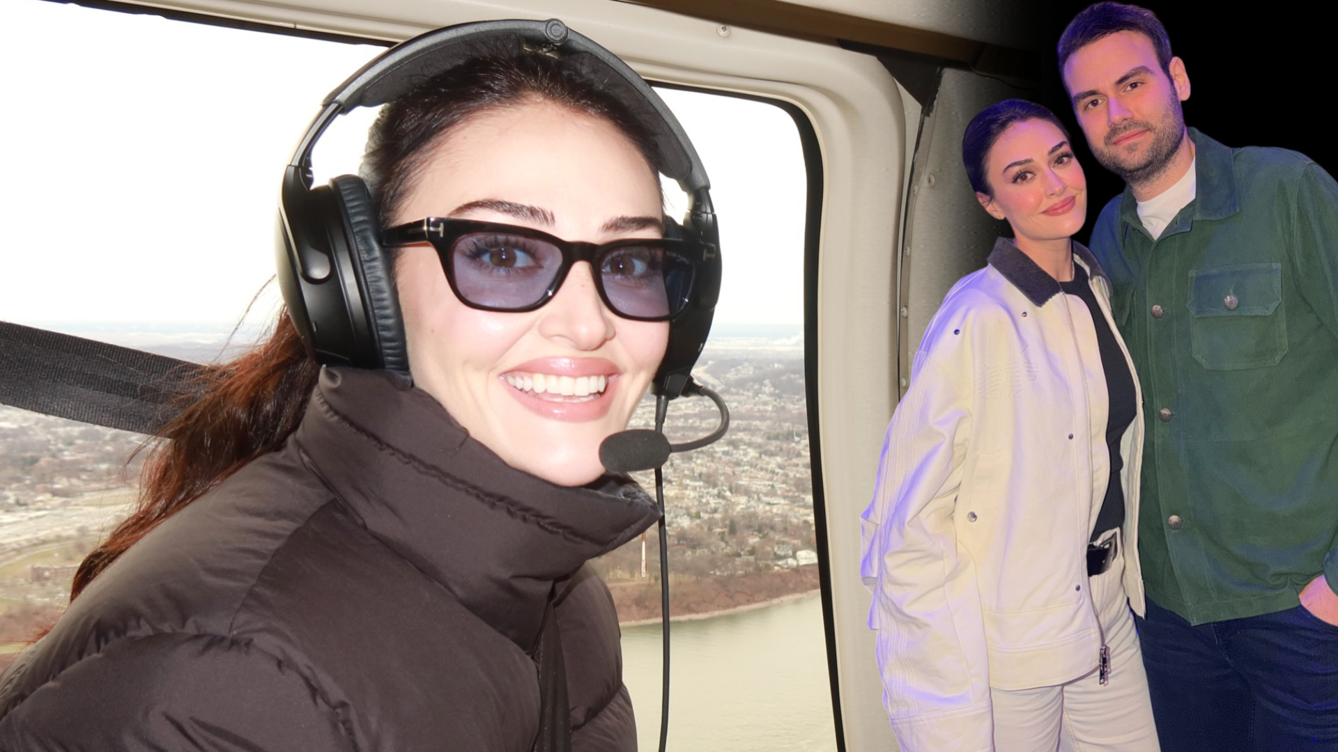 Esra Bilgiç ve Faruk Sabancı New York'ta Helikopter Keyfi Yaptı