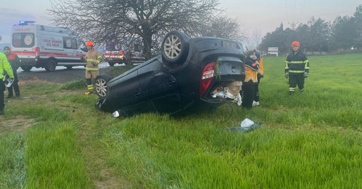 Edirne Keşan'dagenç otomobilin takla atması nedeniyle ölüm