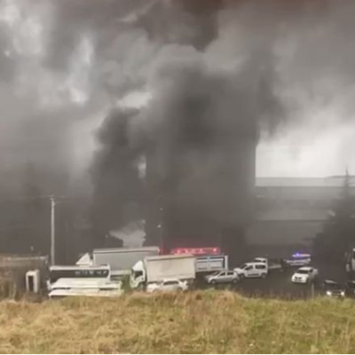 Fındık fabrikasında yangın