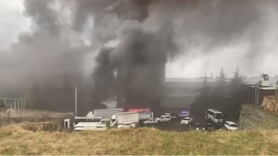 Fındık fabrikasında yangın