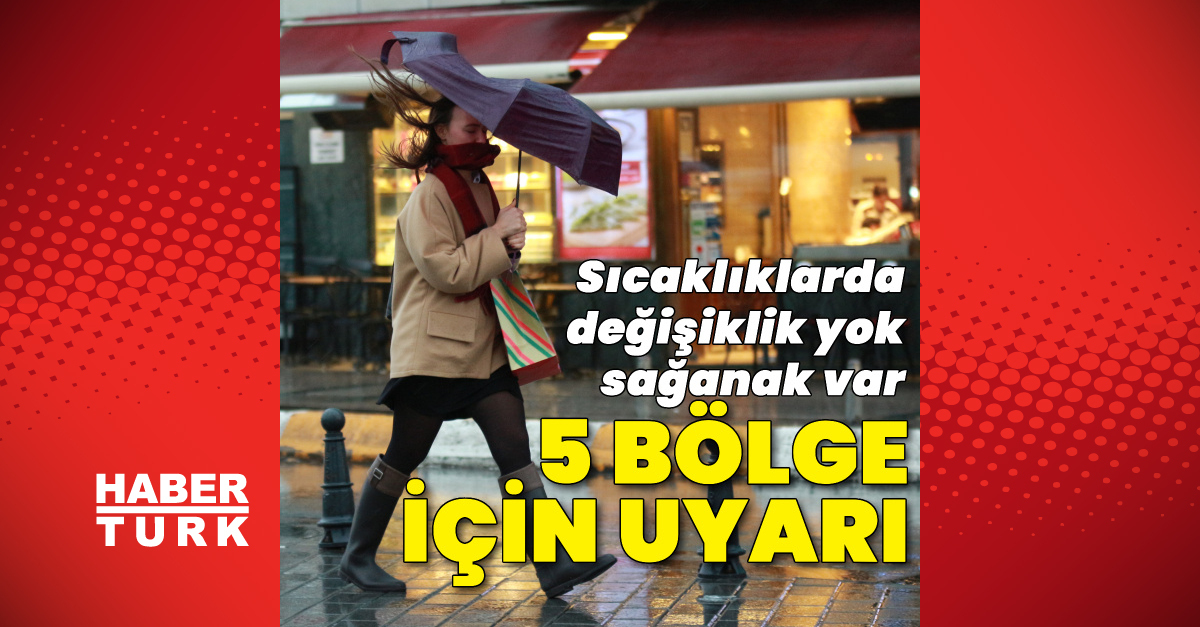 Meteoroloji'den Sağanak Yağmur Uyarısı! 5 Bölge Alarm