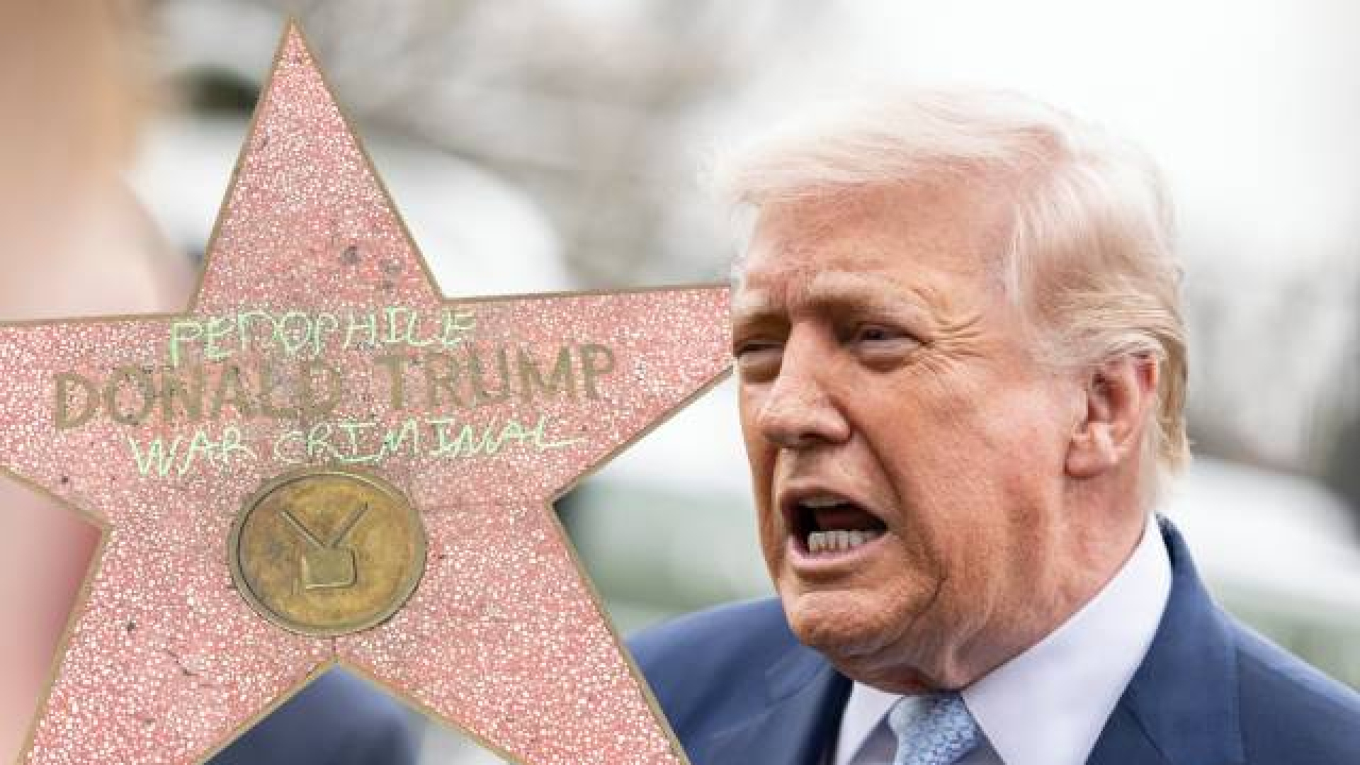 Trump'ın Hollywood Yıldızına Yeni Protesto: 'Pedofil' ve 'Savaş Suçlusu' Yazıldı