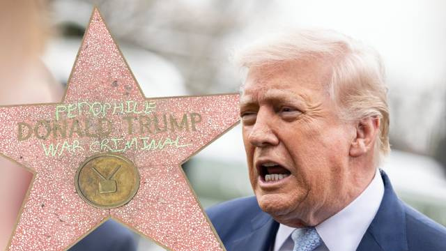 Kaldırımdaki yıldıza protesto