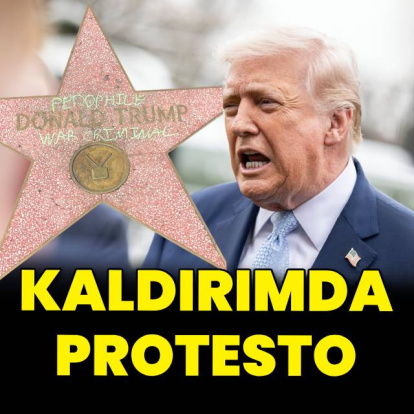 Kaldırımdaki yıldıza protesto