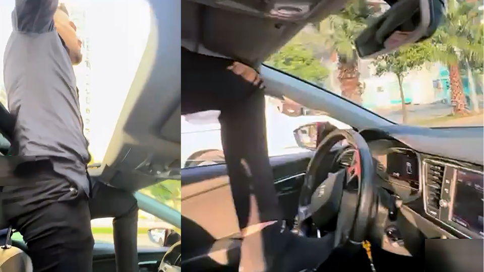 Ayağıyla aracı sürdü: Yanlış, farkındayım!