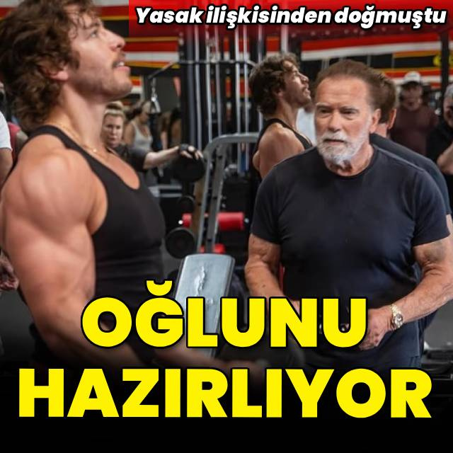 Oğlunu vücut yarışmasına hazırlıyor