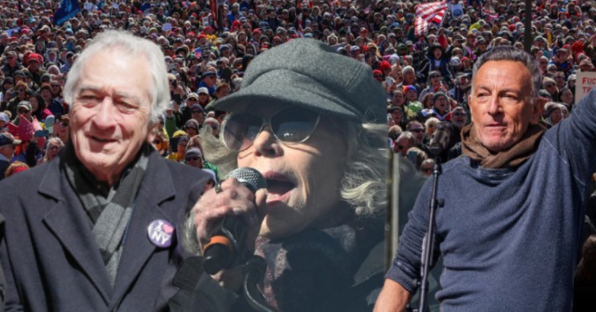 Robert De Niro ve Jane Fonda Trump karşıtı protestoda