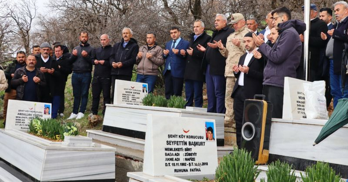 Siirt'te 6 güvenlik korucusu veasker için anma töreni