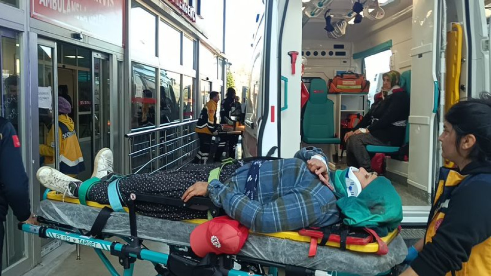 Minibüs devrildi: 15 yaralı