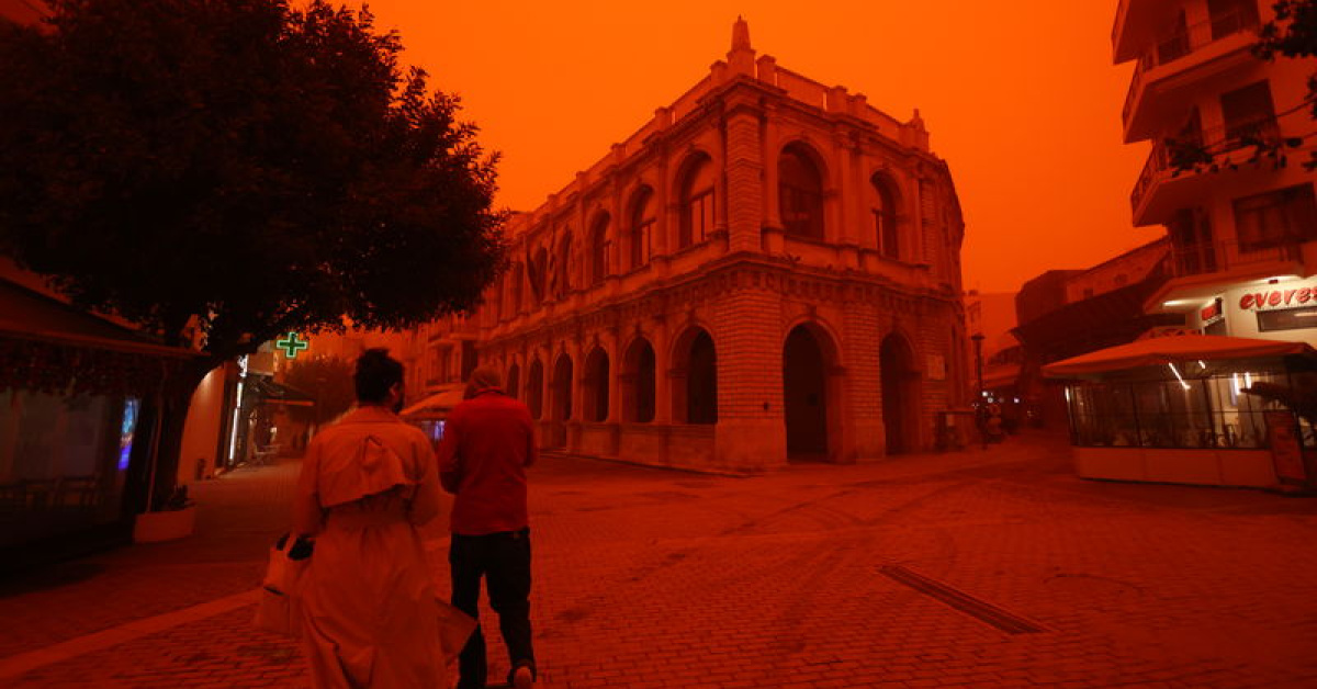 Girit'tekırmızı gökyüzü ve Erminio fırtınası