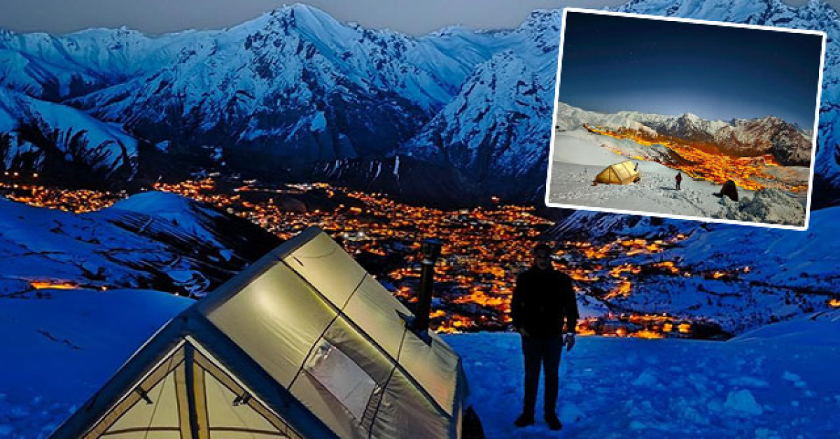 Hakkari'nin Karlı Yaylasında Gece Doğa Sporları Etkinliği