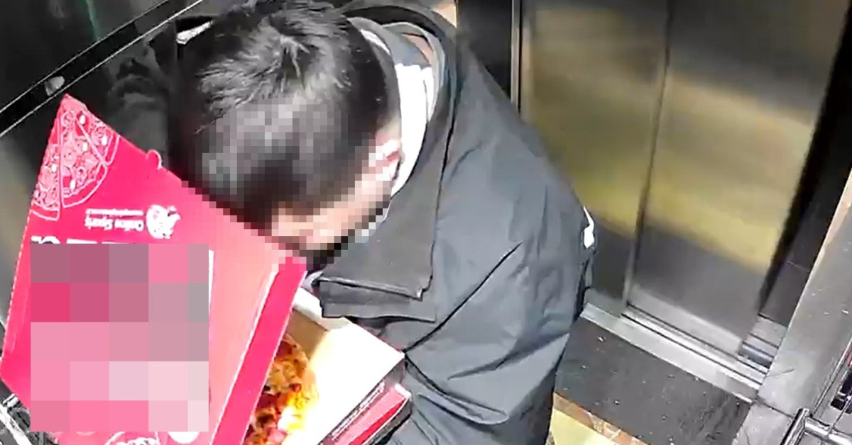 Pizzayı yedi kuryen asansöre tuvaleti! | Düzce