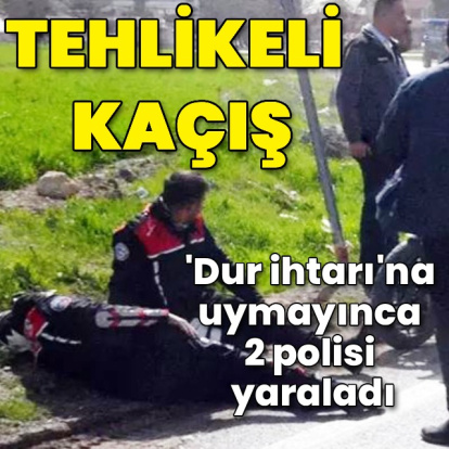 Otomobille polislere çarptı