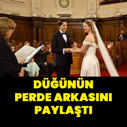 Düğünün perde arkasını paylaştı