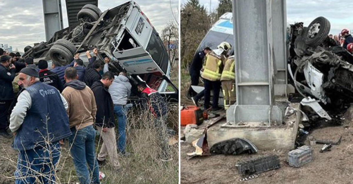 Ankara'daözel otobüs kaza, 5 kişi öldü