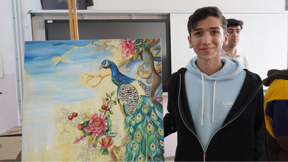 Şırnaklı Hüsam, resimleriyle ABD'nin prestijli sanat okuluna birinci sıradan ve tam burslu kabul aldı