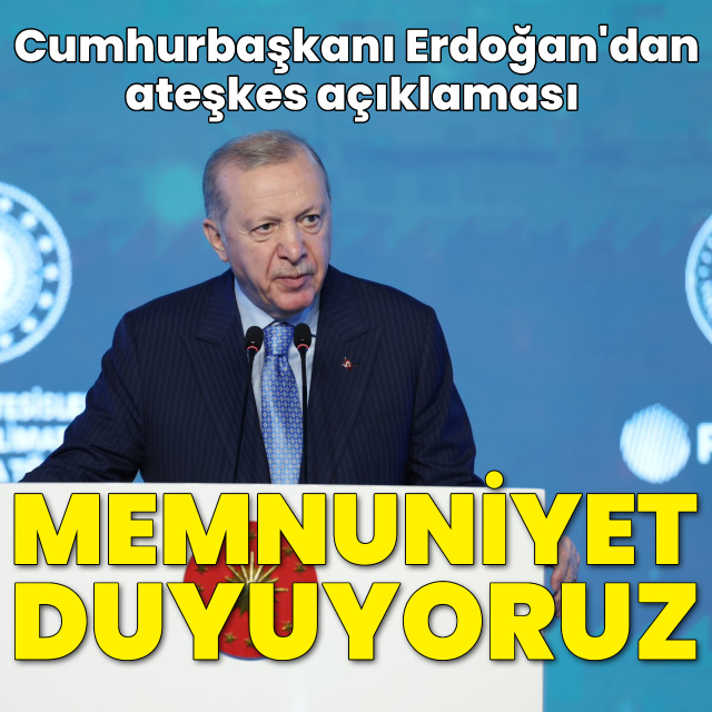 Cumhurbaşkanı Erdoğan: Ateşkesten memnuniyet duyuyoruz
