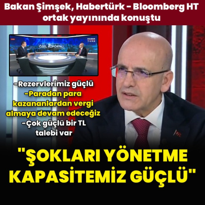 Bakan Şimşek Habertürk ve Bloomberg HT ortak yayınında