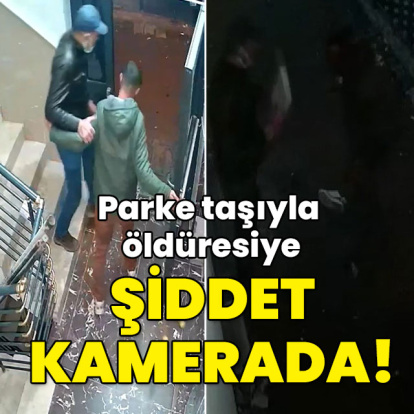 Parke taşıyla öldüresiye darp kamerada!