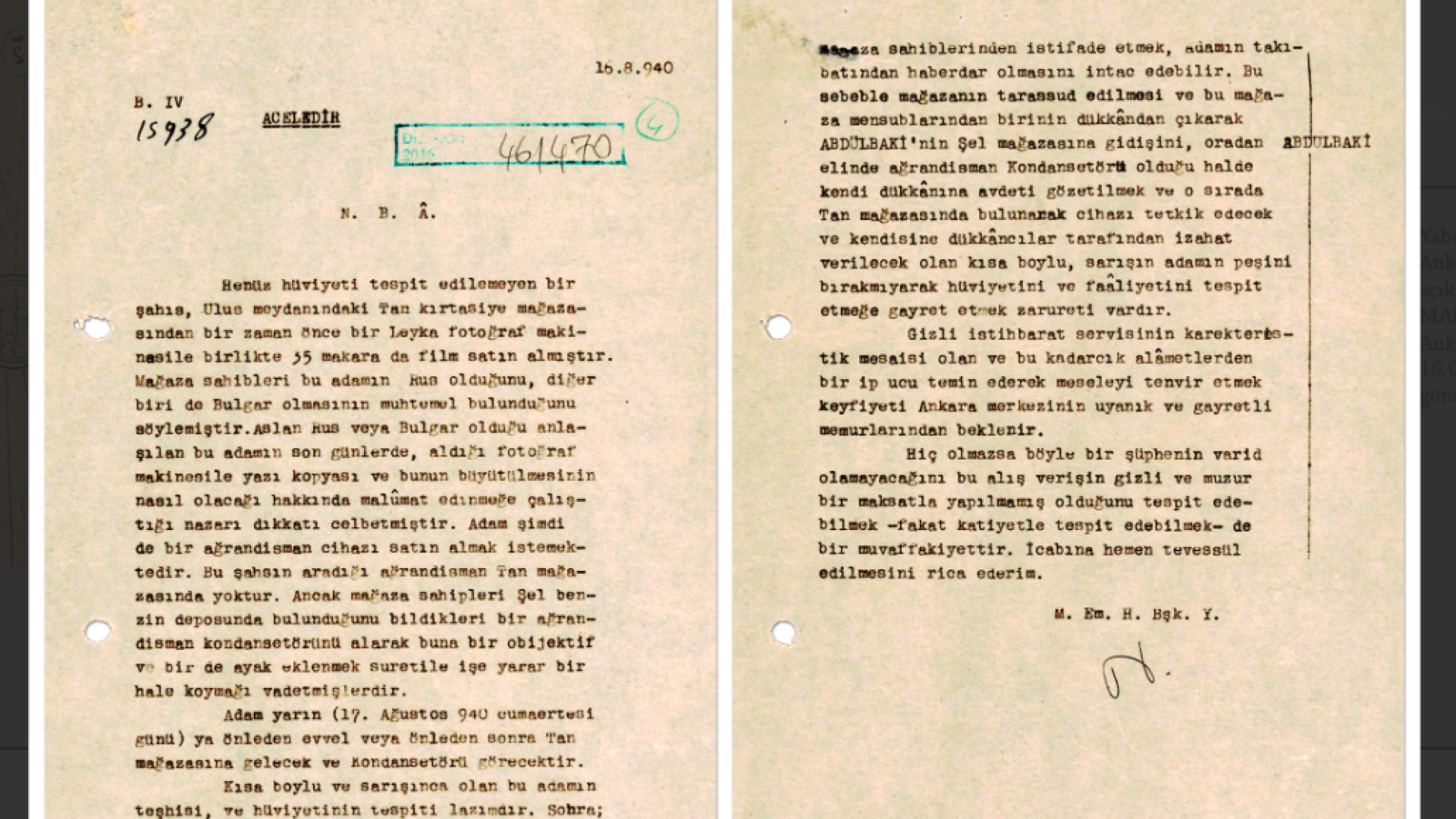 MİT 86 Yıllık Tarihi Belgeyi Paylaştı: 1940'ta Ankara'da İzlenen Yabancı Şüpheli