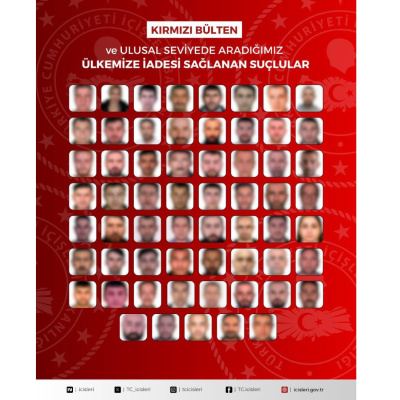 61 suçlu Türkiye'ye getirildi