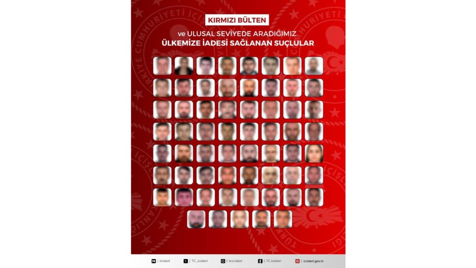 61 suçlu Türkiye'ye getirildi