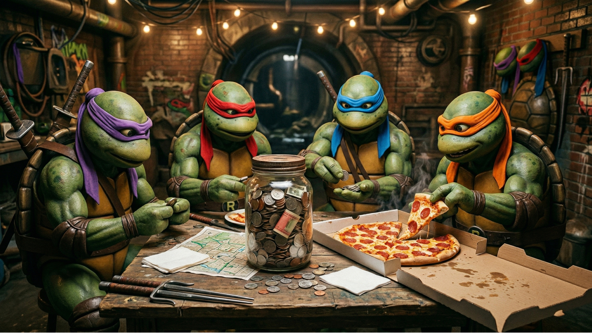 Çocukluğumuzun en büyük gizemi çözülüyor: Ninja Kaplumbağalar pizza alacak parayı nereden buluyordu?