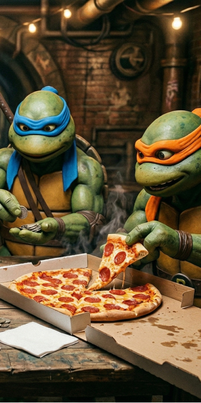 Ninja Kaplumbağalar nasıl pizza alıyordu?