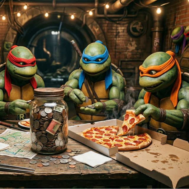 Ninja Kaplumbağalar nasıl pizza alıyordu?