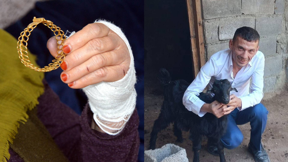 Boğazına bıçak dayadı, bileziği çaldı