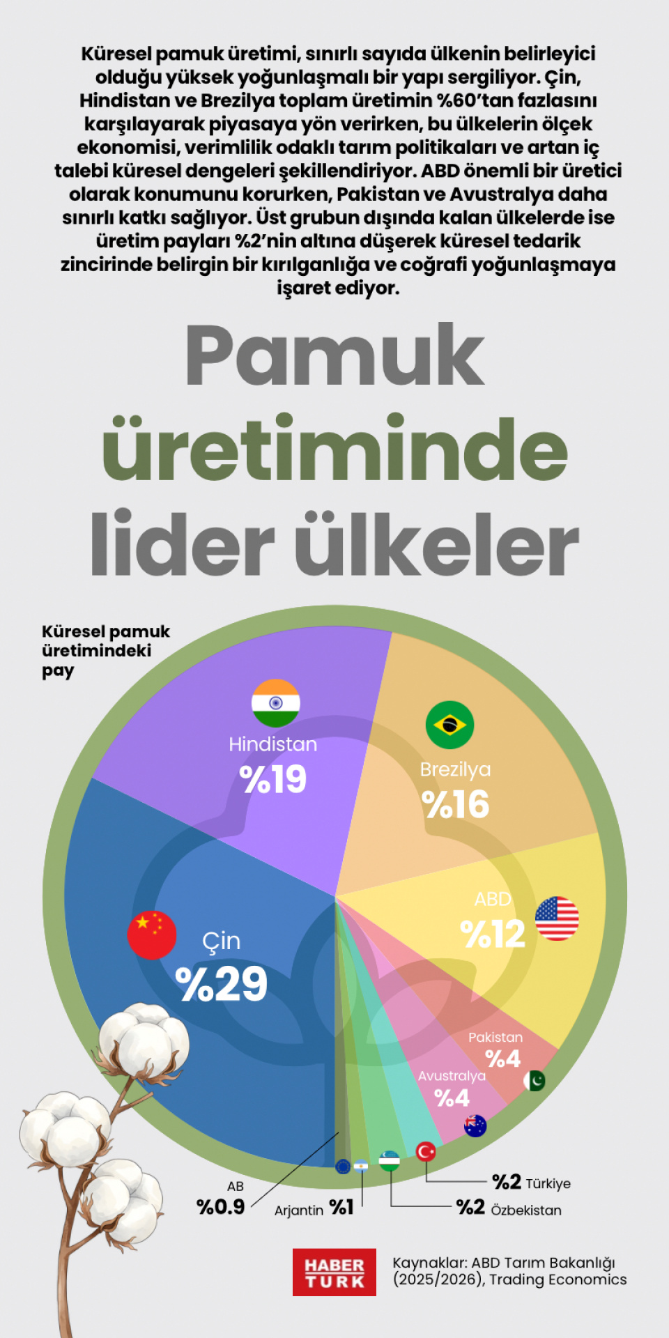 Pamuk üretiminde lider ülkeler