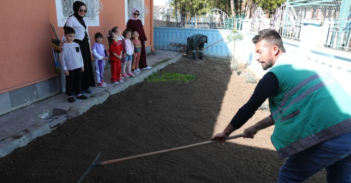 Kocasinan'daokullarda tarım alanları hazırlandı