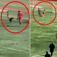 Oyuncunun kafasına tekme atan futbolcu tutuklandı!