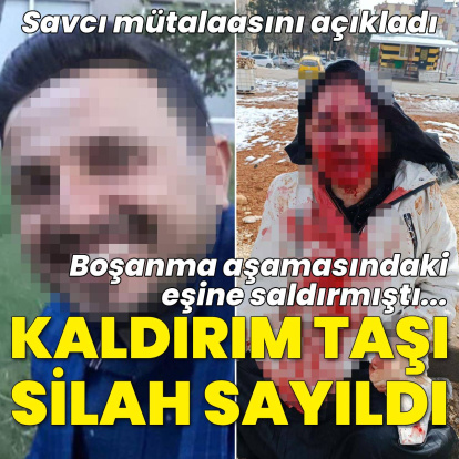 Kaldırım taşı silah sayıldı!