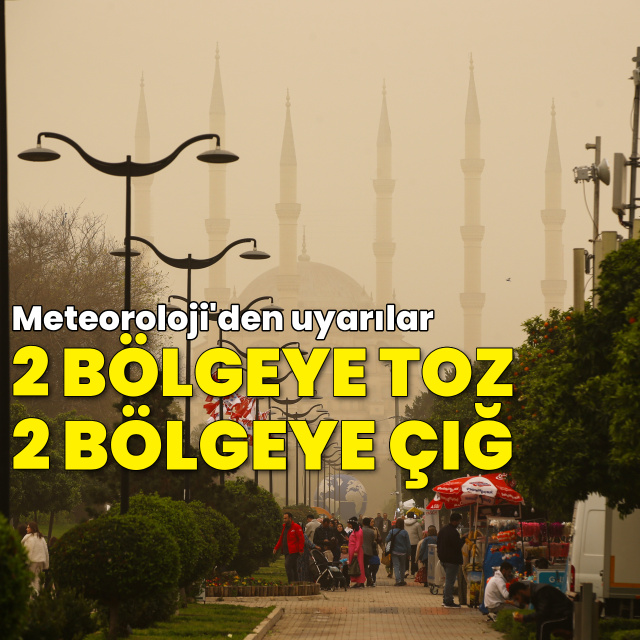 2 bölgeye çığ, 2 bölgeye toz taşınımı uyarısı