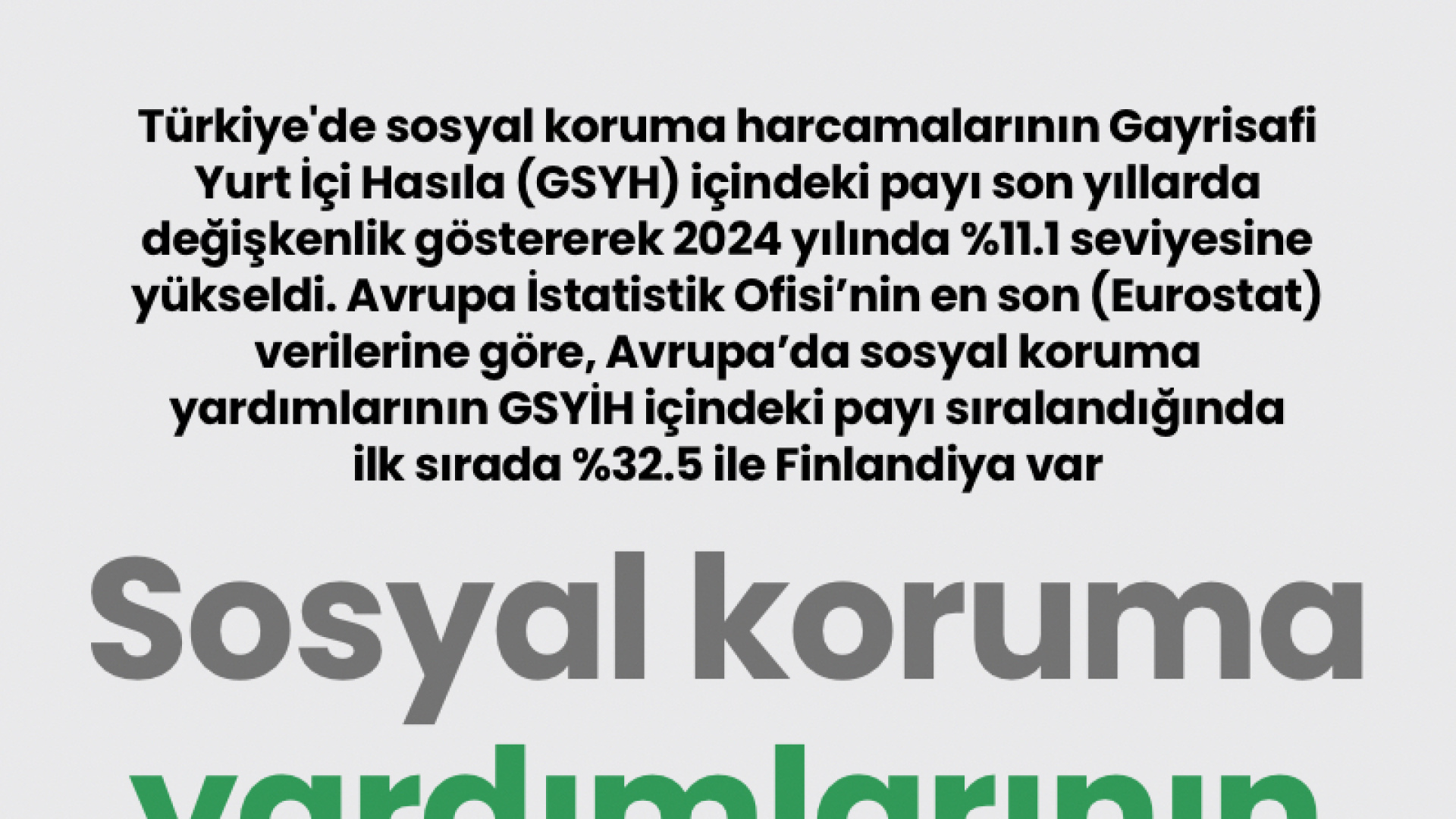 Sosyal Koruma Harcamalarında Finlandiya Lider, Türkiye'nin Payı %11.1'e Yükseldi
