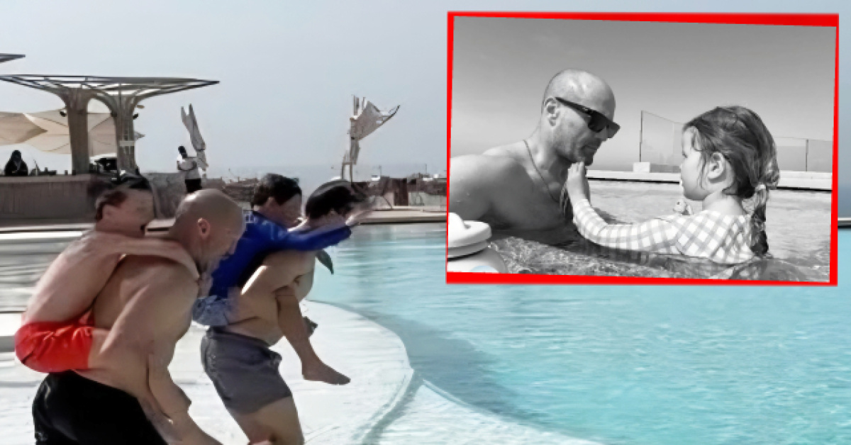 Jason Statham Antalya'dasonsuzluk havuzunda pozlar