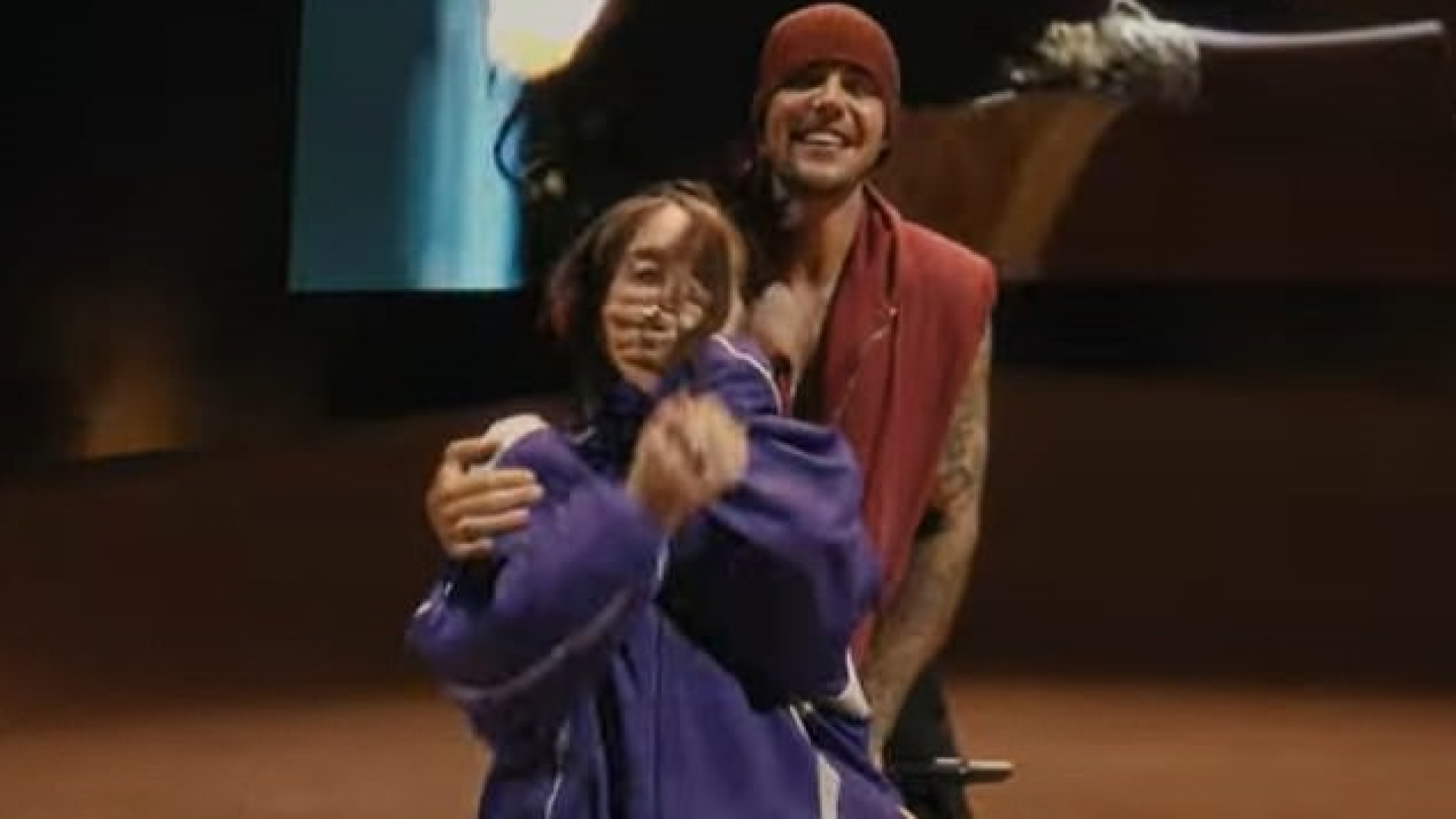 Justin Bieber ile Billie Eilish'in Coachella sahnesindeki eğlenceli anları