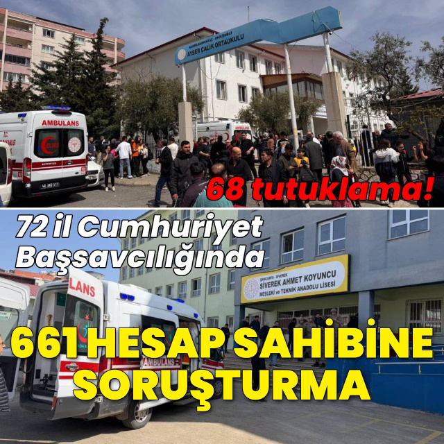 Okul saldırılarında 72 il Başsavcılığında 661 gözaltı